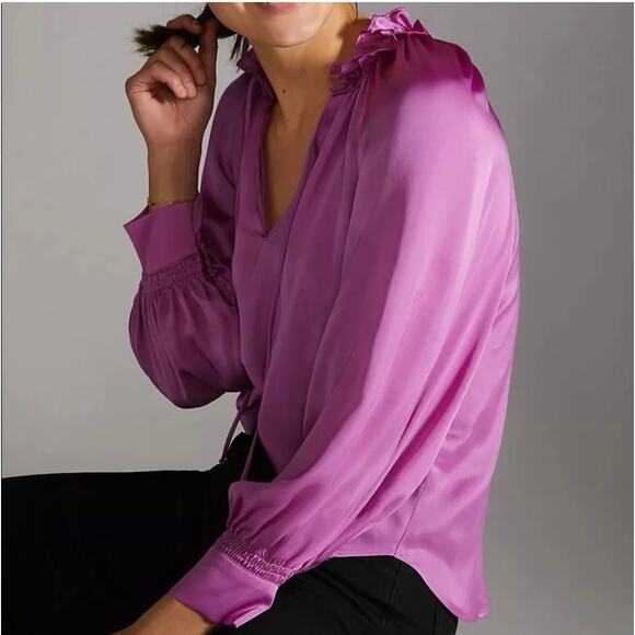 Anthropologie Silky Pullover Blouse - Picture 2 of 10